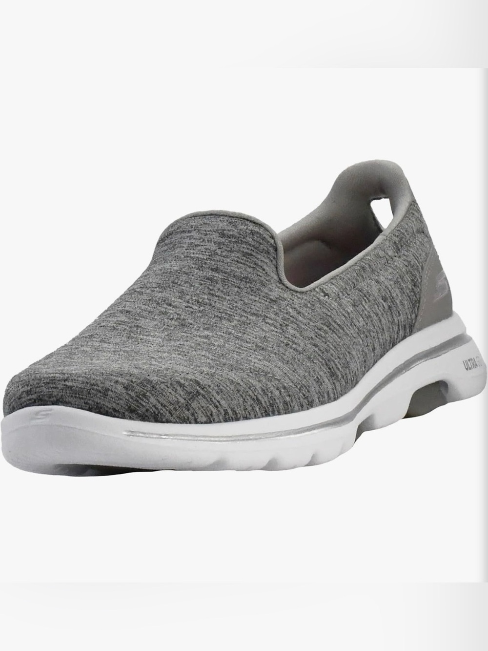 Skechers grey and white go walk 5 slip on sneaker